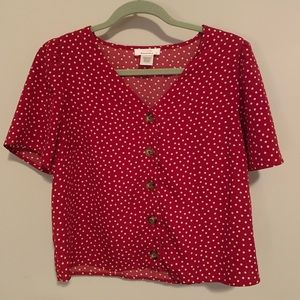 Vintage red polka dot shirt